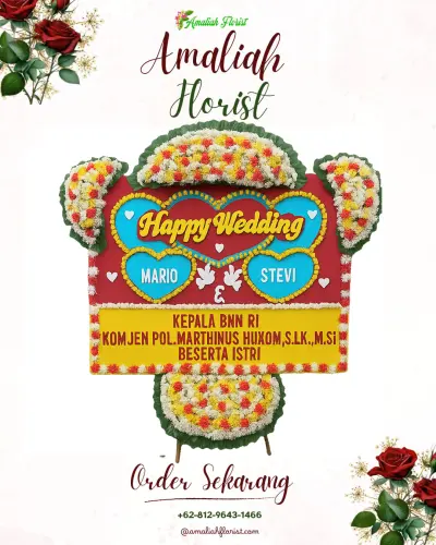 Karangan Papan Bunga Pernikahan di Palopat Maria
